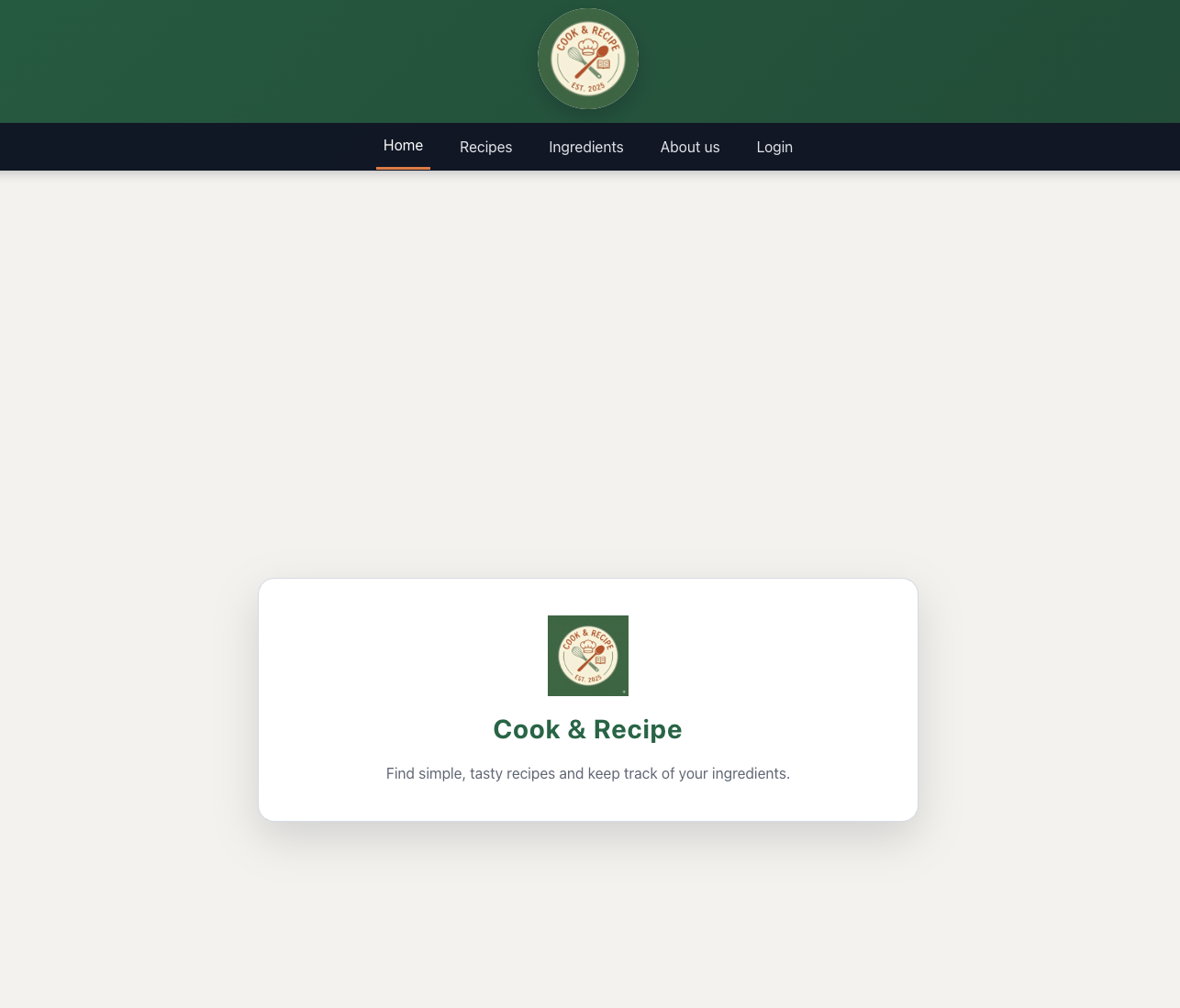Cook & Recipe Frontend